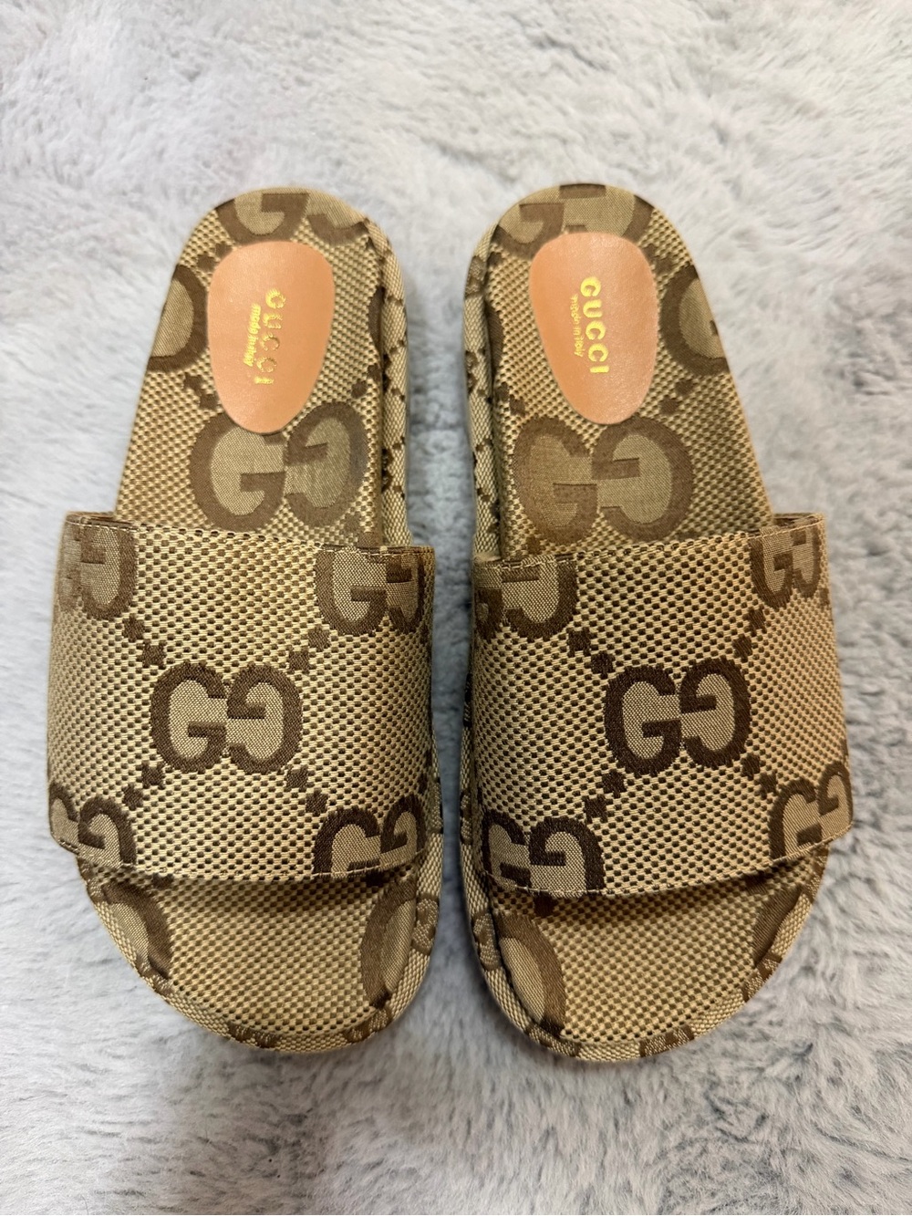 Gucci Brown/Beige GG Canvas Slide Mules - Picture 4 of 4